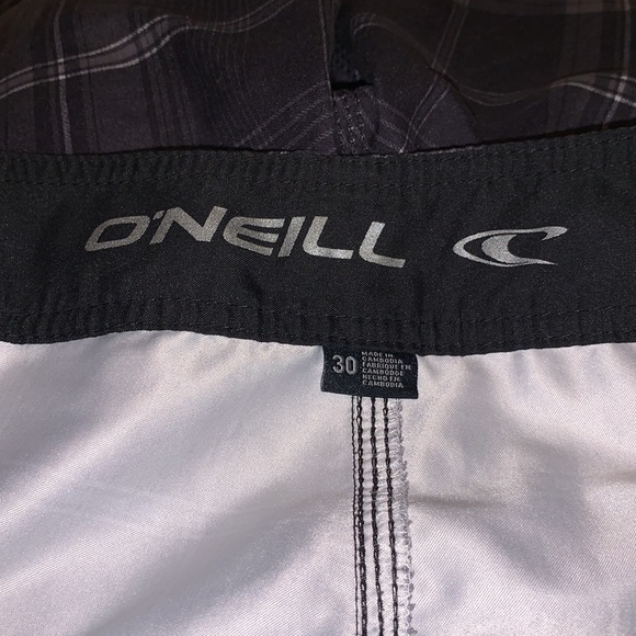 O’Neill plaid summer board short swim trunks black grey - Picture 9 of 10